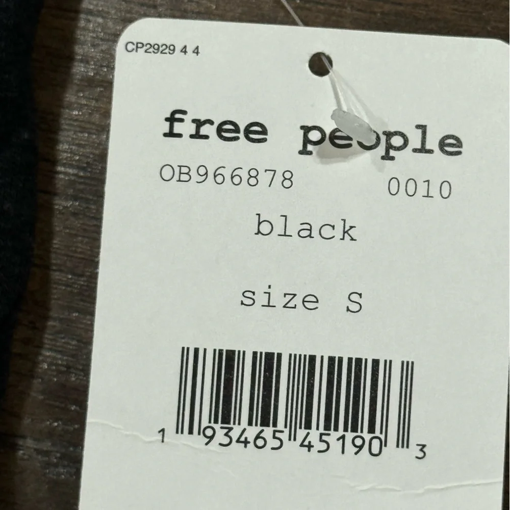 Free People Keep It Casual Black Linen Blend Top Size Small Women